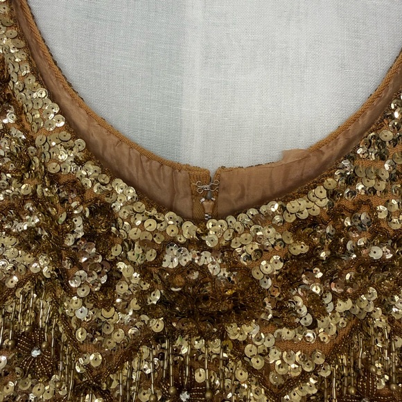 ✦✨ Golden Mardi Gras Beaded Fringe Tank ✨✦ - Picture 5 of 6